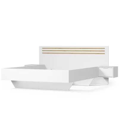 Manželská postel 180x200 TURBO - dub artisan / bílá + 2x noční stolek ZDARMA