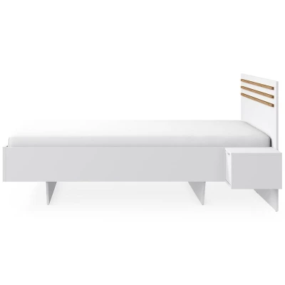 Manželská postel 180x200 TURBO - dub artisan / bílá + 2x noční stolek ZDARMA