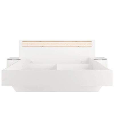 Manželská postel 180x200 TURBO - dub artisan / bílá + 2x noční stolek ZDARMA