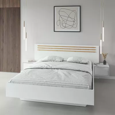 Manželská postel 180x200 TURBO - dub artisan / bílá + 2x noční stolek ZDARMA