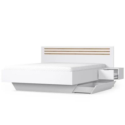 Manželská postel 180x200 TURBO - dub artisan / bílá + 2x noční stolek ZDARMA