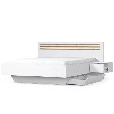 Manželská postel 180x200 TURBO - dub artisan / bílá + 2x noční stolek ZDARMA