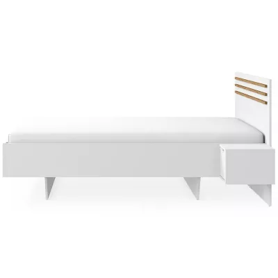 Manželská postel 160x200 TURBO - dub artisan / bílá + 2x noční stolek ZDARMA