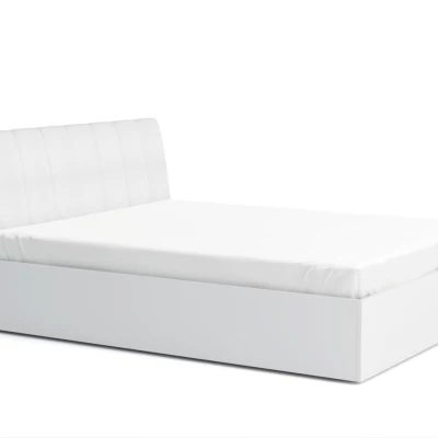 Manželská postel s úložným prostorem 160x200 GUAMO - alpská bílá / lesklá bílá