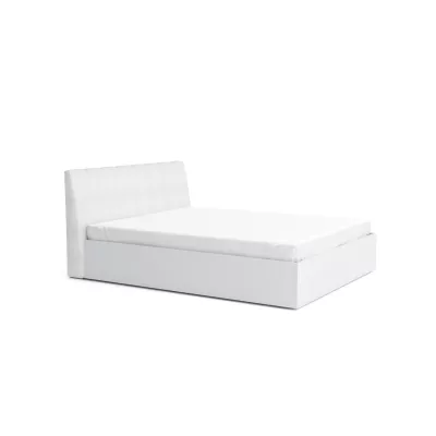 Manželská postel s úložným prostorem 160x200 GUAMO - alpská bílá / lesklá bílá