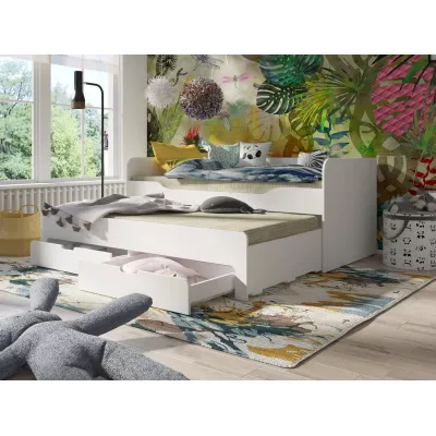 Dětská postel 90x200 s přistýlkou MOGOTES - alpská bílá