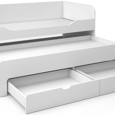 Dětská postel 90x200 s přistýlkou MOGOTES - alpská bílá