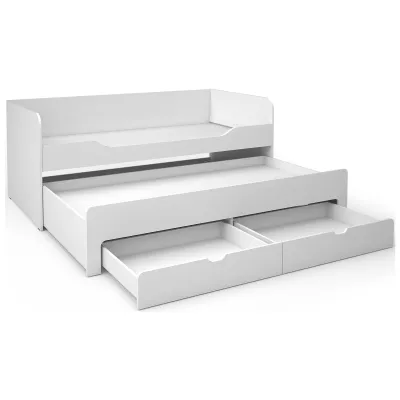 Dětská postel 90x200 s přistýlkou MOGOTES - alpská bílá