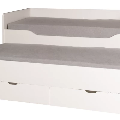 Dětská postel 90x200 s přistýlkou MOGOTES - alpská bílá