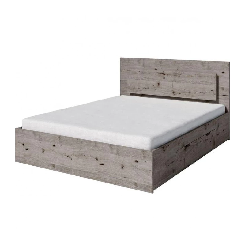 Manželská postel se šuplíky 180x200 RIONERO - dub wellington + LED osvětlení ZDARMA