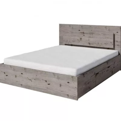 Manželská postel se šuplíky 160x200 RIONERO - dub wellington + LED osvětlení ZDARMA