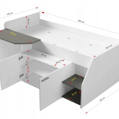 Multifunkční dětská postel 120x200 IBAGUE - bílá