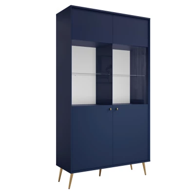 Vysoká vitrína PITALITO - tmavá modrá