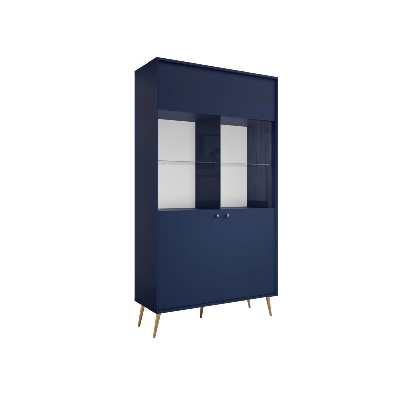 Vysoká vitrína PITALITO - tmavá modrá