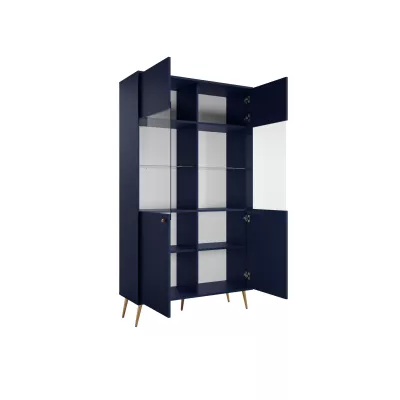 Vysoká vitrína PITALITO - tmavá modrá