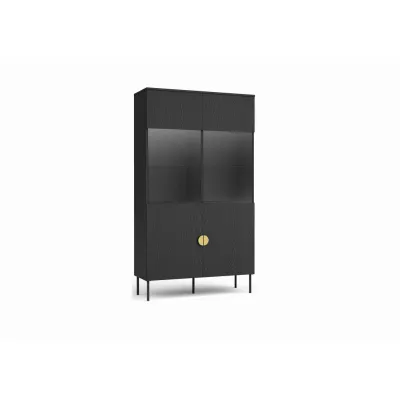Vysoká vitrína MOSQURA - černá grafitová