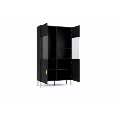 Vysoká vitrína MOSQURA - černá grafitová