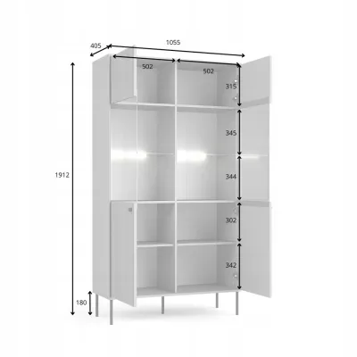 Vitrína do obývacího pokoje MALAMBO - šedá