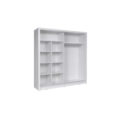 Široká šatní skříň 205 cm se zrcadlem ARMENIA - bílá