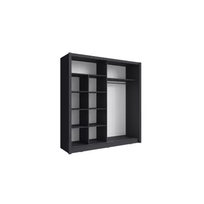 Široká šatní skříň 205 cm se zrcadlem ARMENIA - grafitová