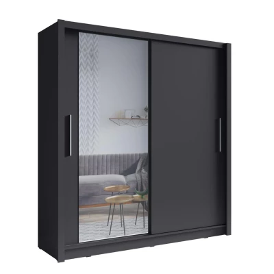 Vysoká šatní skříň 155 cm se zrcadlem ARMENIA - grafitová