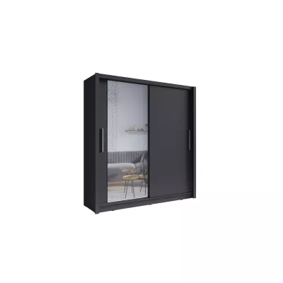 Vysoká šatní skříň 155 cm se zrcadlem ARMENIA - grafitová