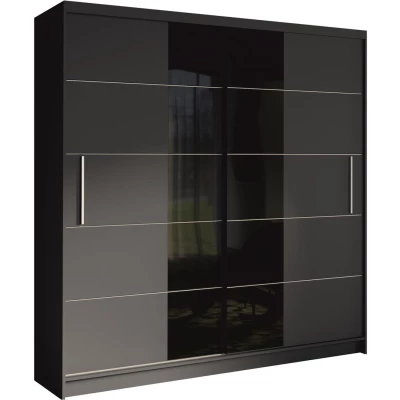 Široká šatní skříň 200 cm SOGAMO - grafitová