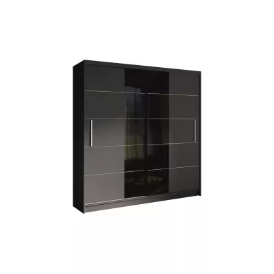 Široká šatní skříň 200 cm SOGAMO - grafitová