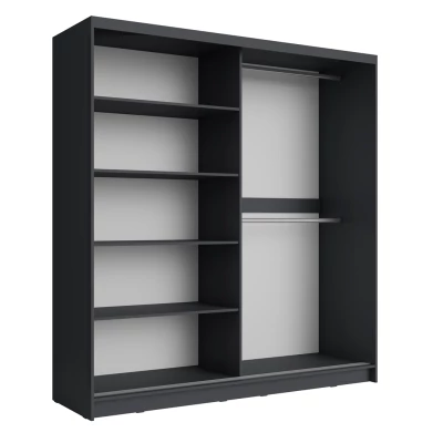 Široká šatní skříň 200 cm SOGAMO - grafitová