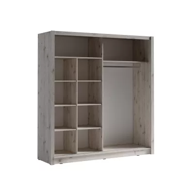 Zrcadlová šatní skříň 205 cm SOATA - dub wellington