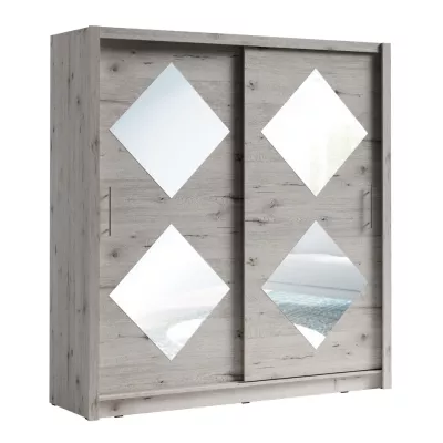 Zrcadlová šatní skříň 205 cm SOATA - dub wellington