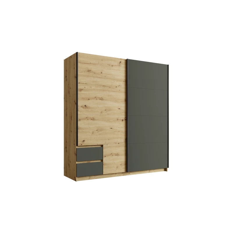 Vysoká šatní skříň 181 cm ANSERMA - dub artisan / grafitová