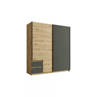 Vysoká šatní skříň 181 cm ANSERMA - dub artisan / grafitová