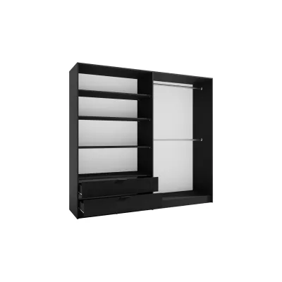 Šatní skříň se zrcadlem 221 cm CIENAGA - dub artisan / černá grafitová