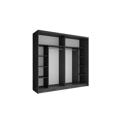 Velká zrcadlová šatní skříň 230 cm RIONERO - jasan portland tmavý