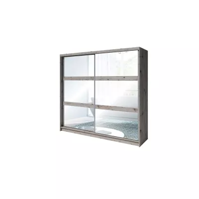Velká zrcadlová šatní skříň 230 cm RIONERO - dub wellington