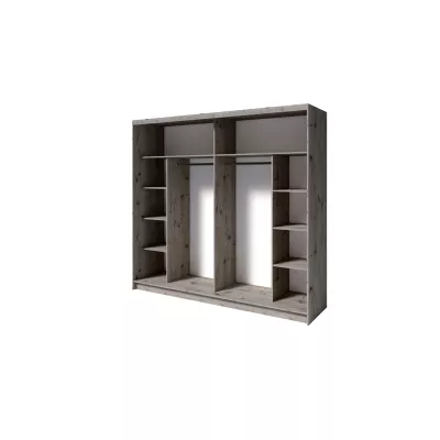 Velká zrcadlová šatní skříň 230 cm RIONERO - dub wellington