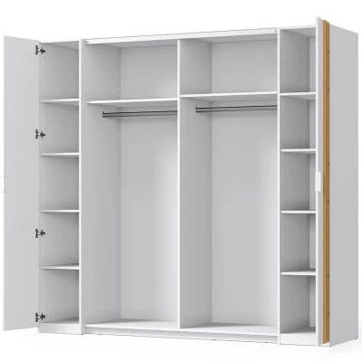 Velká zrcadlová šatní skříň 220 cm TURBO - dub artisan / bílá