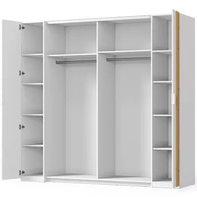 Velká zrcadlová šatní skříň 220 cm TURBO - dub artisan / bílá