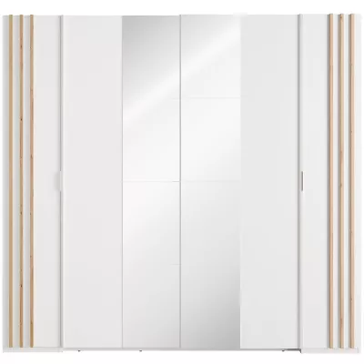 Velká zrcadlová šatní skříň 220 cm TURBO - dub artisan / bílá