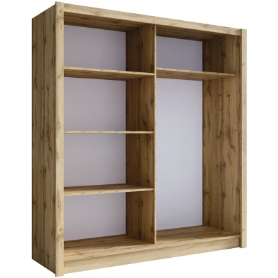 Šatní skříň se zrcadlem 181 cm FACATA - dub wotan