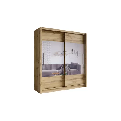 Šatní skříň se zrcadlem 181 cm FACATA - dub wotan