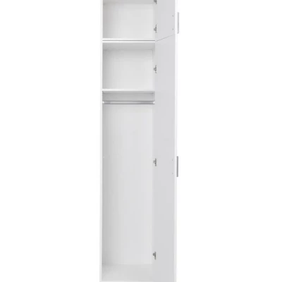 Nástavba na úzkou šatní skříň 45 cm FUNZA 1 - alpská bílá / lesklá bílá