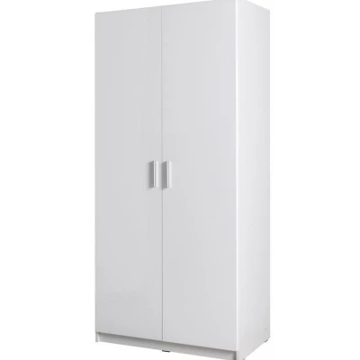 Šatní skříň 92 cm FUNZA 2 - alpská bílá / lesklá bílá