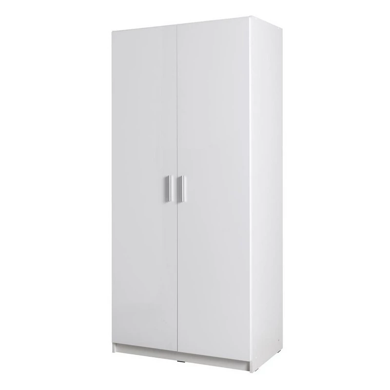 Šatní skříň 92 cm FUNZA 2 - alpská bílá / lesklá bílá