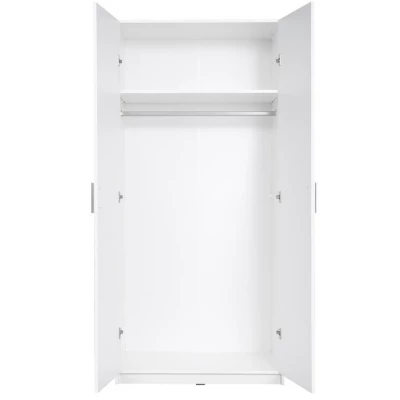 Šatní skříň 92 cm FUNZA 2 - alpská bílá / lesklá bílá