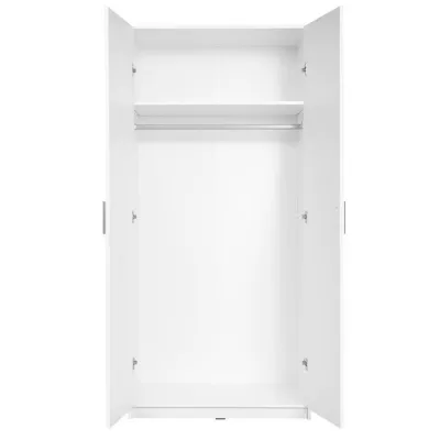 Šatní skříň 92 cm FUNZA 2 - alpská bílá / lesklá bílá