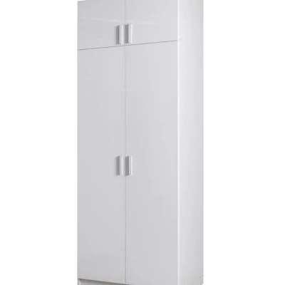 Nástavba na šatní skříň 92 cm FUNZA 2 - alpská bílá / lesklá bílá