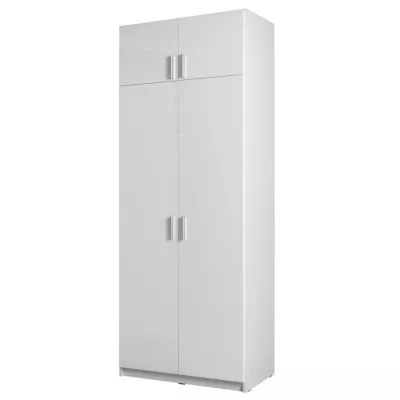 Nástavba na šatní skříň 92 cm FUNZA 2 - alpská bílá / lesklá bílá