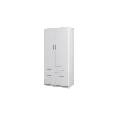 Kombinovaná šatní skříň 92 cm FUNZA 3 - alpská bílá / lesklá bílá